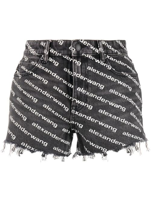 Shorts denim con logo stampato ALEXANDER WANG | 4DC1214896060